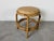 Mid-Century Modern Vintage Coastal Bamboo & Woven Wicker Round Ottoman For Sale - Image 3 of 12