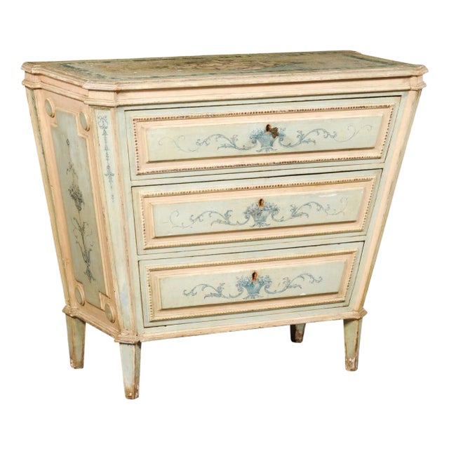 Venetian Hand-Painted Tapering Chest, 1920s For Sale
