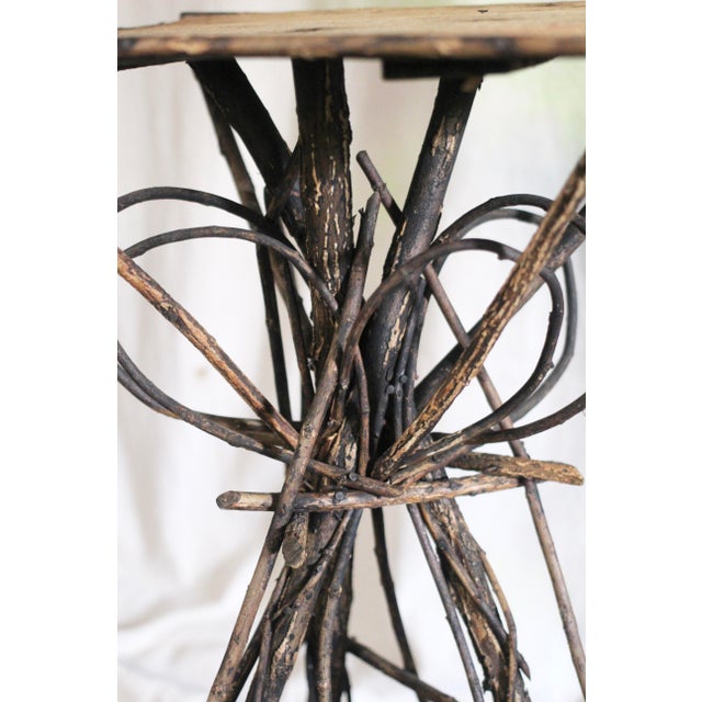 Brown Antique Looped Branch Adirondack Twig Table For Sale - Image 8 of 14