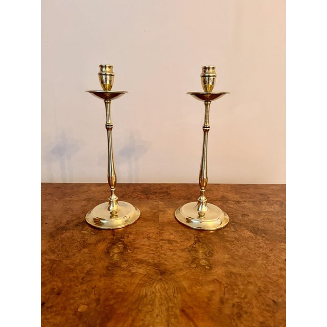 Antique Brass Candlesticks, 1900, Set of 2 For Sale - Image 6 of 6