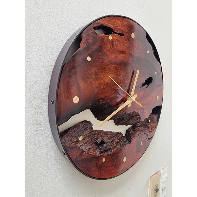 2020s Traces of the River – One-of-a-Kind Handcrafted Driftwood Wall Clock For Sale - Image 5 of 16