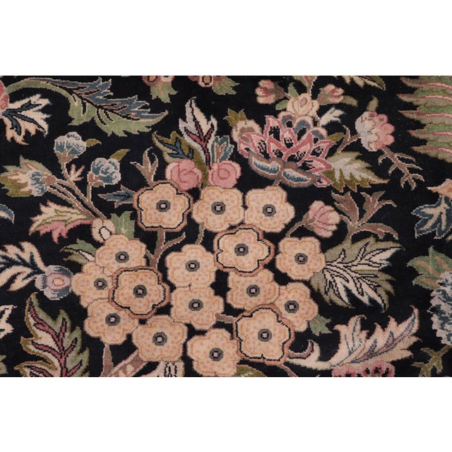 Art Nouveau 1990's Pak-Persian Black/Black Wool Rug - 9'1'' X 12'2'' For Sale In New York - Image 6 of 9