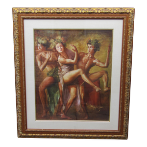 1990s Framed Tomasz Rut “Bacchanal” Signed Limited Edition Giclee, 16/150