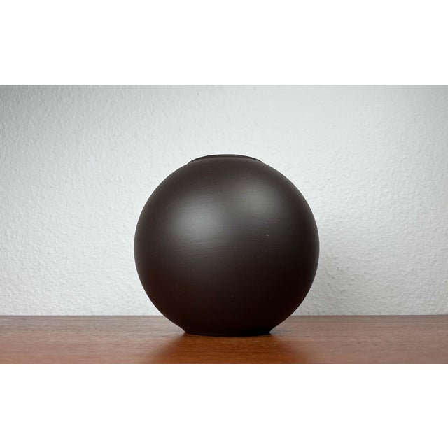 Mid-Century Modern German Wormser Terra-Sigillata Pottery Ball Vase, 1960s, in Very Good conditions. Designed 1960 to 1969...