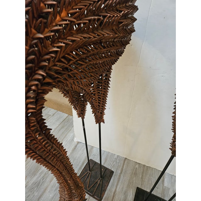 1970s Striking and Unusual Wicker and Iron Tall Waterbirds - A Pair For Sale - Image 5 of 5
