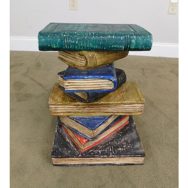 Colorful Wood "Stacked Books" End Table Chairish