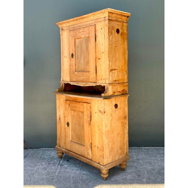 Vintage Primitive Knotty Pine Stacked Pantry For Sale - Image 9 of 12