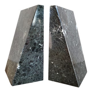 Vintage Geometric Marble Bookends, a Pair For Sale