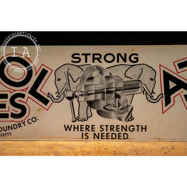 Metal Vintage Double-Sided Athol Vises Tin Litho Advertising Sign For Sale - Image 7 of 12