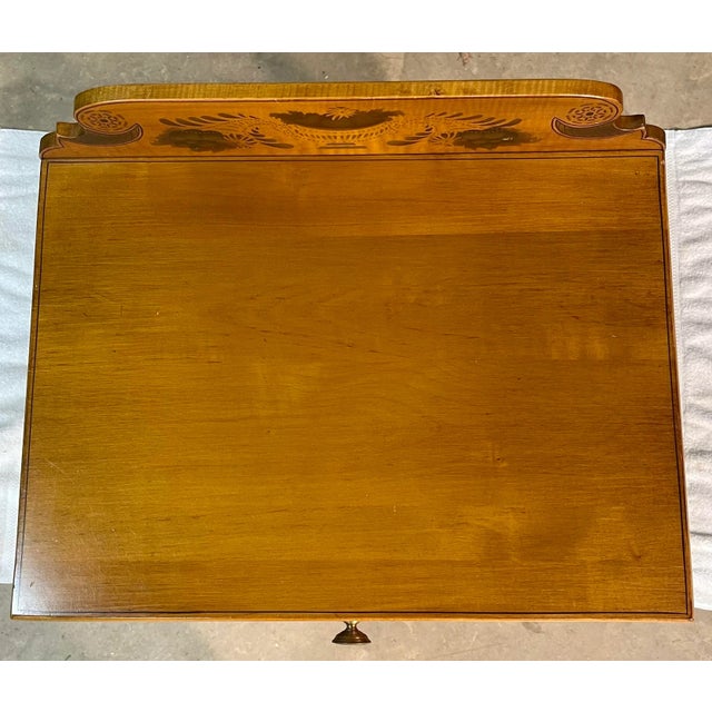 L Hitchcock Harvest Maple Stenciled Two Drawer Nightstand For Sale - Image 6 of 12