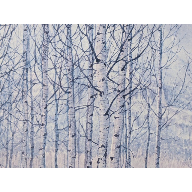 Late 20th Century Signed Limited Edition Native American Winter Landscape Panorama by Mark Silversmith, Framed & Matted For Sale - Image 15 of 17