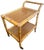 Bunny Williams Home 1960s Burnt Bamboo & Rattan Wrapped Two-Tier Drinks or Bar Cart on Casters For Sale - Image 4 of 12