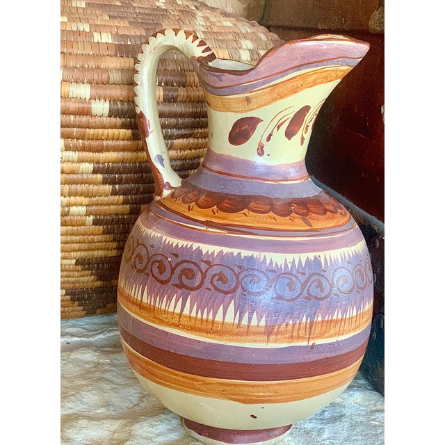 Vintage Late 20th Century Hand Painted Rustic Mexican Folk Art ‘Hidalgo’ Style Pottery Pitcher/Vase For Sale In San Antonio - Image 6 of 12