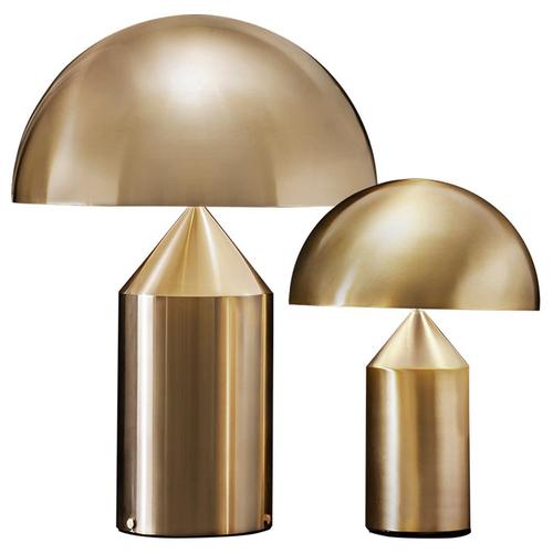 Metal Large and Medium Atollo Gold Table Lamps by Vico Magistretti for Oluce, Set of 2 For Sale - Image 7 of 7