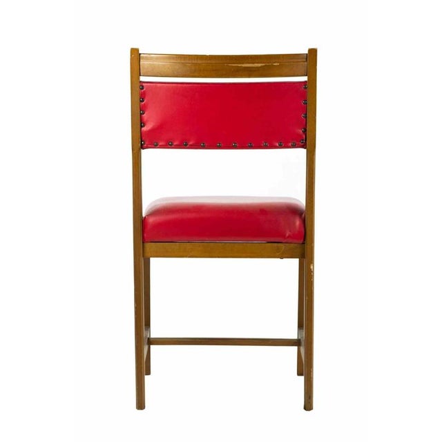 Italian Red Leather Chairs, 1970, Set of 6 For Sale - Image 4 of 9