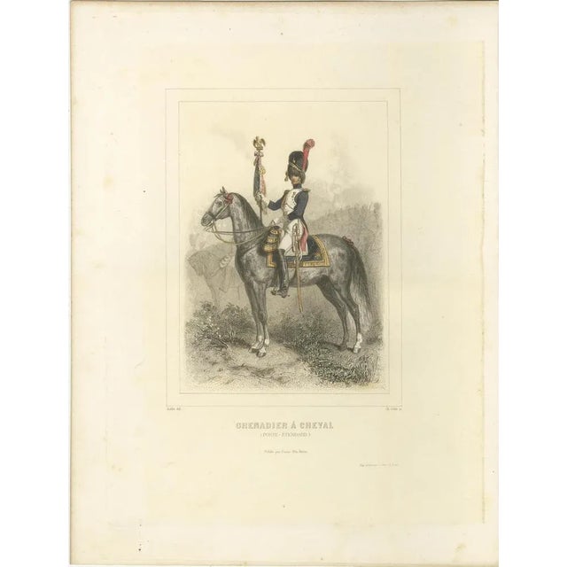 Napoleonic Guard Soldiers – Grenadier, Marine, and Standard Bearer, 1859 This elegant set of three hand-colored...