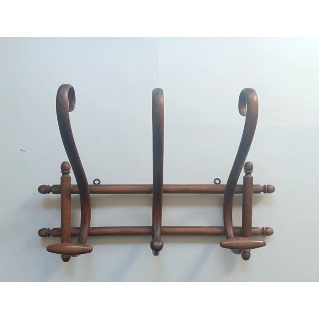 Vintage Wall Coat Rack in Bentwood, 1960s For Sale - Image 3 of 5
