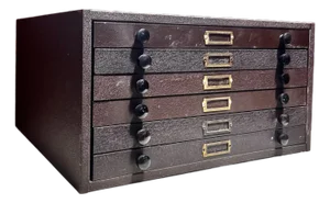Vintage Metal Watchmaker’s Cabinet or Storage Drawers