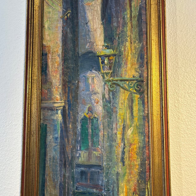 1920s Antique Painting a Byway in Venice, Dwight Kirsch 1927 For Sale - Image 5 of 10