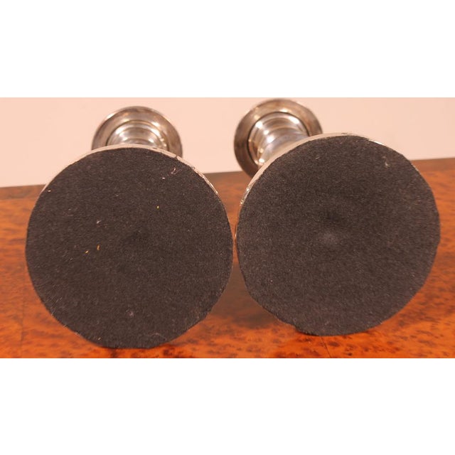 Victorian Silver Plated Candlesticks, Set of 2 For Sale - Image 3 of 9