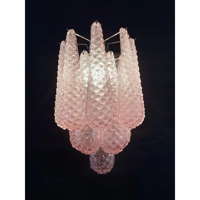 Mid-Century Modern Pink Murano Glass Wall Lamps with Drop-Shaped Prisms, 2000s, Set of 2 For Sale - Image 3 of 7