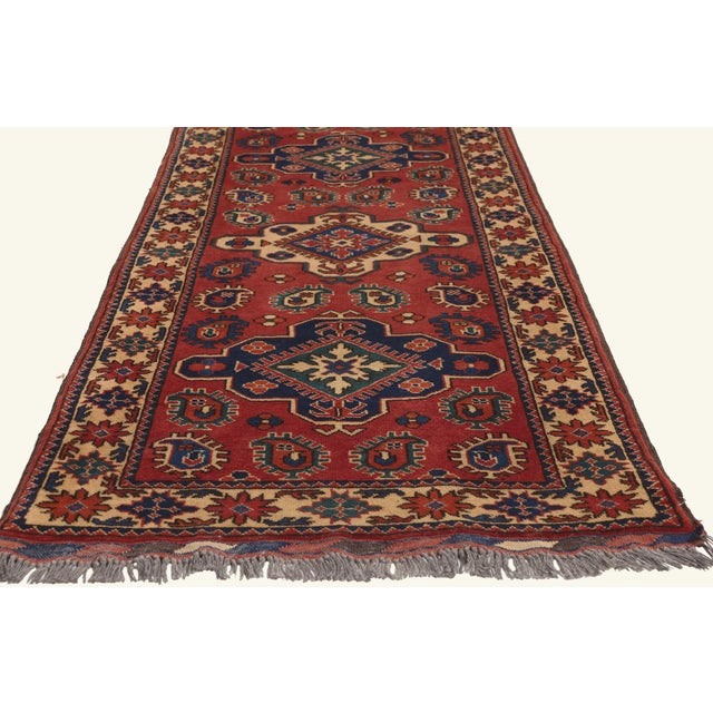 Vintage Afghani Rug, 02'08 X 11'07 For Sale - Image 4 of 10