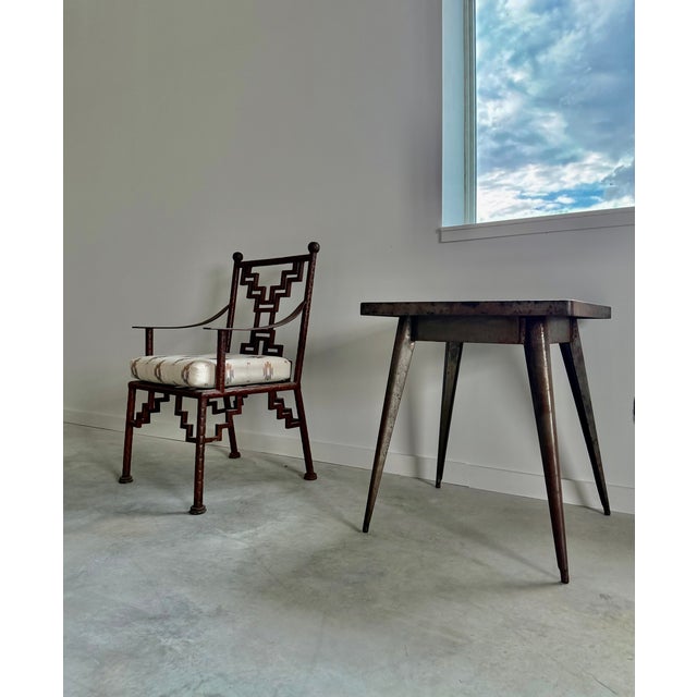 Industrial Steel Ziggurat Lounge Armchair / Lounge Chair, Artisan Made, Welded For Sale - Image 11 of 15