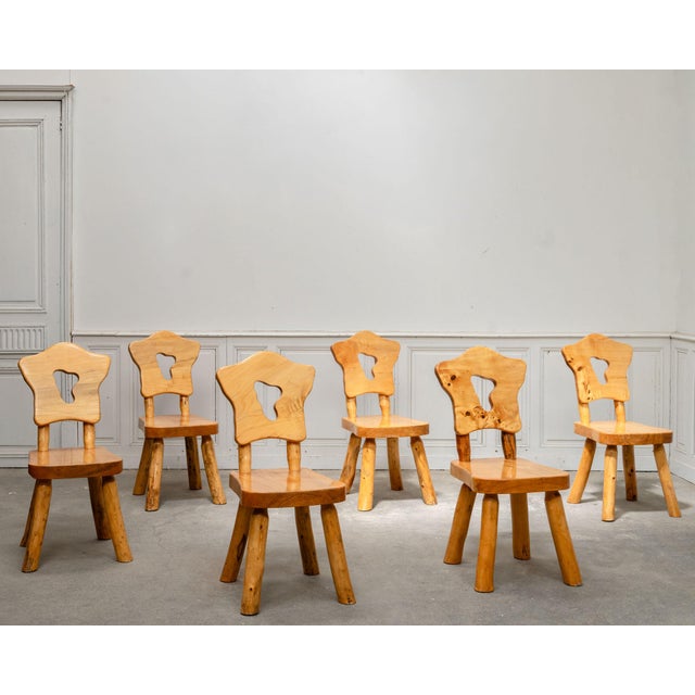 Brutalist Chairs in Elm, 1950, Set of 6 For Sale - Image 11 of 11