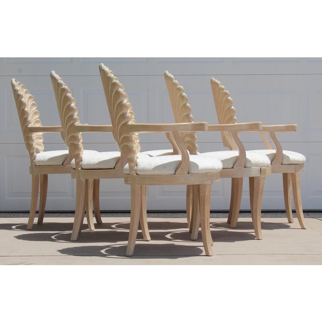 1980s 1980s Vintage Italian Hollywood Regency Grotto Shell-Back Dining Chairs - Set of 8 For Sale - Image 5 of 18