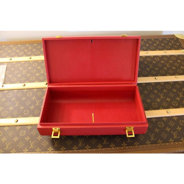 Red Leather Briefcase Bag with Shoulder Strap from Hermès, 1990s For Sale - Image 10 of 18