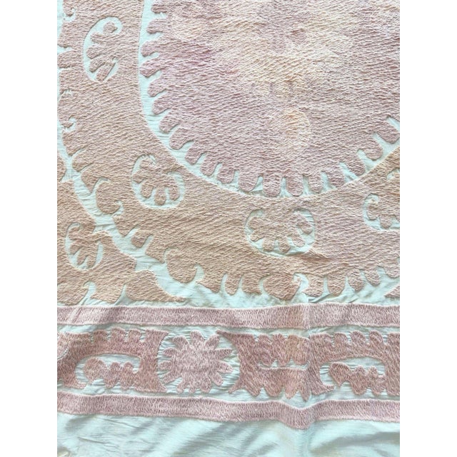 Decorative Suzani Tablecloth From Bukhara For Sale - Image 4 of 9