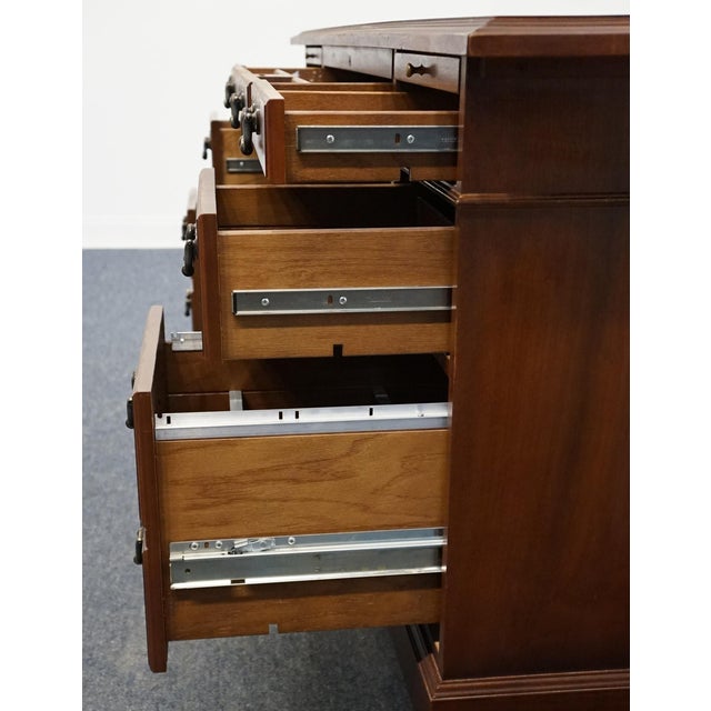 Late 20th Century Kimball Furniture Solid Cherry Traditional Style 72" Executive Office Desk For Sale - Image 9 of 13