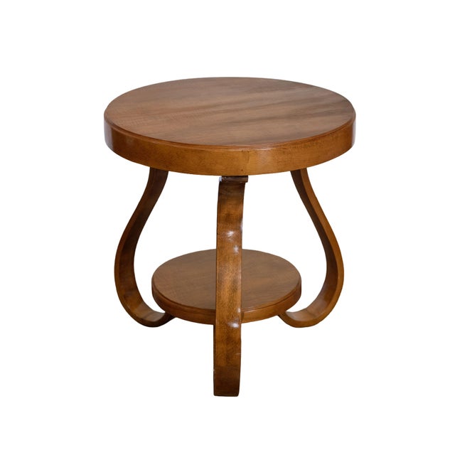 Brown Art Deco Round Occasional or Side Table From Italy For Sale - Image 8 of 9