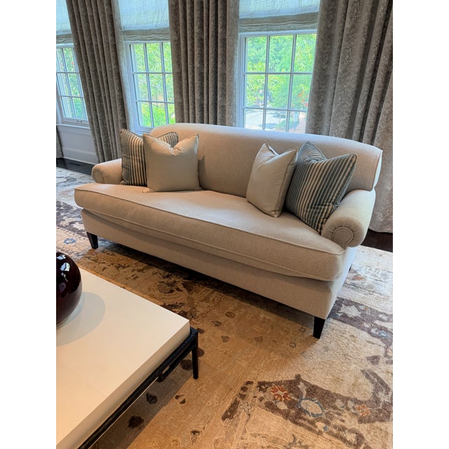 George Smith Standard Arm Signature Sofa in Holland & Sherry Wool Bouclé--Two Available For Sale - Image 12 of 13
