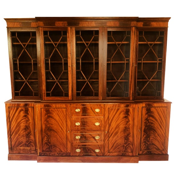 English Mahogany Cabinet with Drawers, 1960s, Set of 2 For Sale