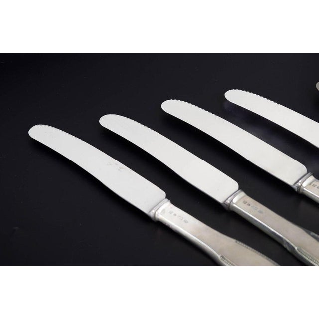 1930s Dinner Knives in Silver and Stainless Steel by Evald Nielsen, 1930s, Set of 6 For Sale - Image 5 of 6