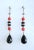Hollywood Regency Italian Diamond Coral and Black Onyx Dangle Earrings, Pair For Sale - Image 3 of 10