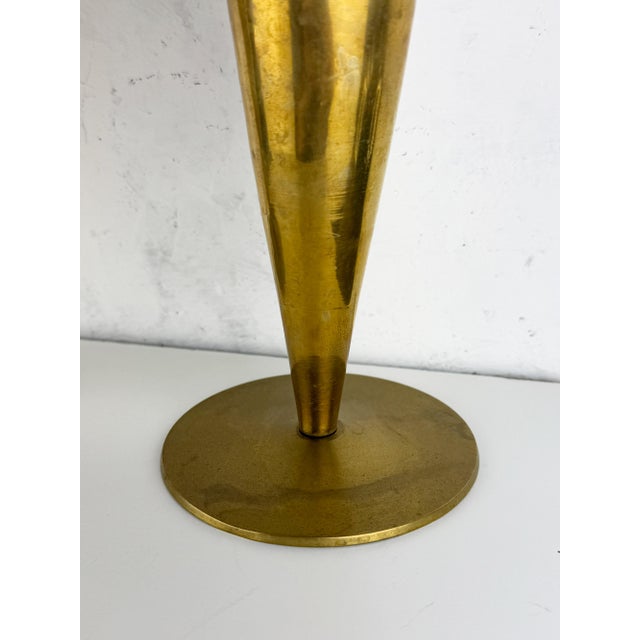 Metal Mid-Century Modern Italian Brass Candlesticks, 1950s, Set of 2 For Sale - Image 7 of 16