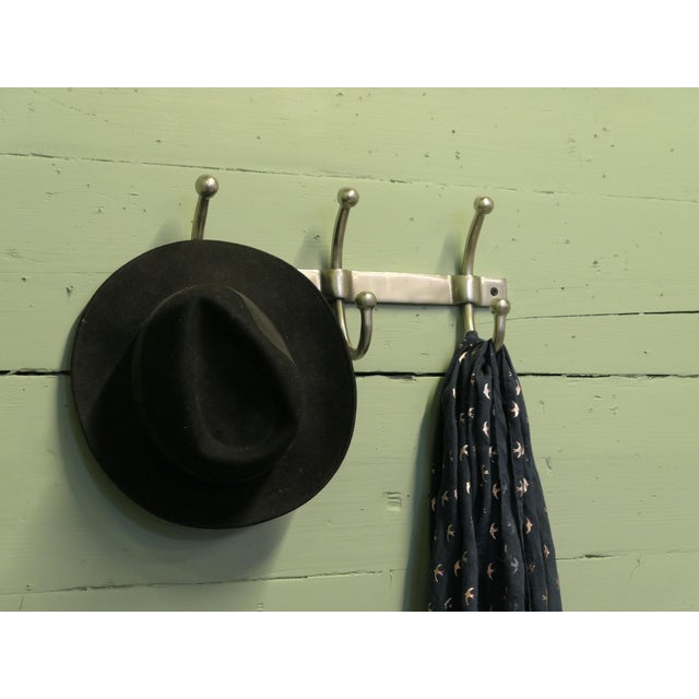 Chrome Cloakroom Coat Rack with 3 Double Swan Neck Hooks, 1960 For Sale - Image 7 of 8