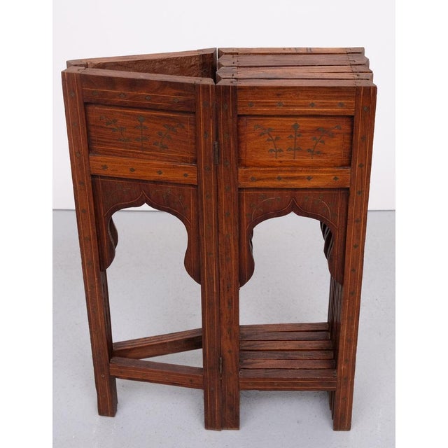 Anglo Indian Hoshiarpur Brass Inlaid Hardwood Coffee Table, 1900s For Sale - Image 4 of 10