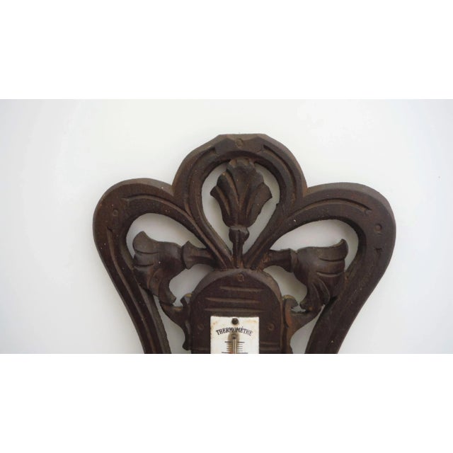 French Country 1900 Vintage French Black Forest Barometer For Sale - Image 3 of 6