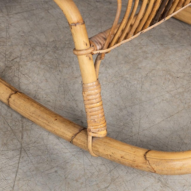 Vintage Italian Bamboo and Rattan Rocking Chair, 1960 For Sale - Image 14 of 18