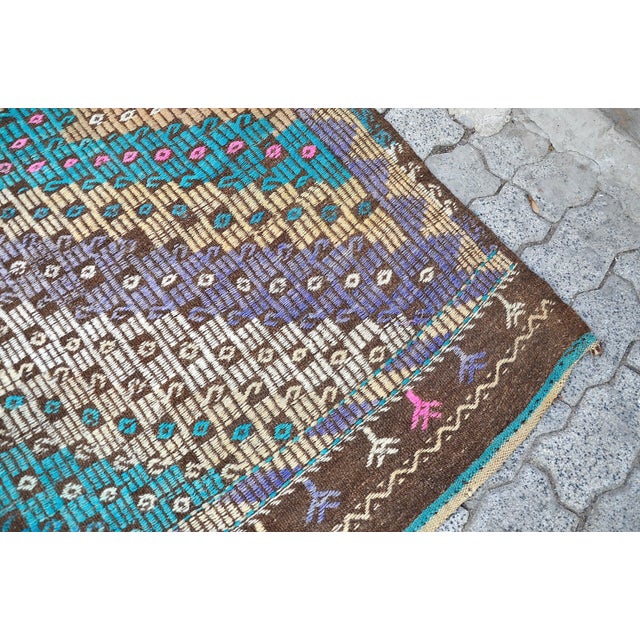 1960s Vintage Bohemian Turkish Rug For Sale - Image 10 of 11