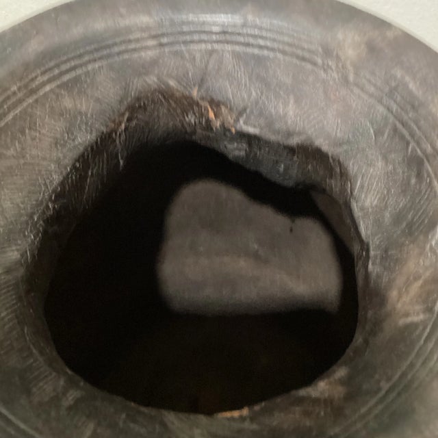 Brown Vintage Early 20th Century Village Brown Wood Table Vase For Sale - Image 8 of 13