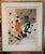 Large-scale 49" x 43" modern abstract mixed media collage featuring an expressive surrealist fish motif, hand-painted...