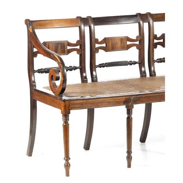 Queen Maria Style Sofa in Noble Wood, 19th Century For Sale - Image 3 of 8