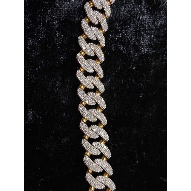 10kt Yellow Gold 8 1/3 Ct Natural Diamond Necklace 10mm 20in For Sale - Image 4 of 6
