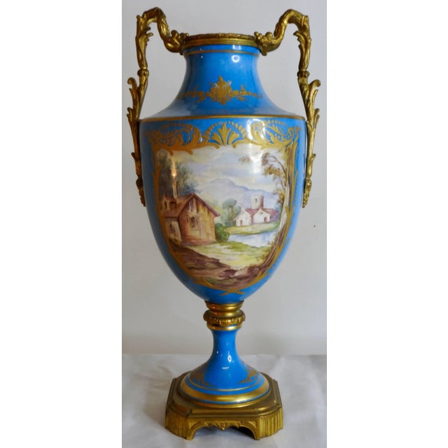 19th Century Sevre Urns Painted by e.f. Roger For Sale - Image 4 of 9