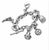 Art Deco Vintage Barry Kieselstein-Cord Sterling Silver Link Bracelet With Five Charms For Sale - Image 3 of 3