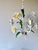 Italian White Tole Daisy 3-Light Chandelier, 1970s For Sale - Image 4 of 18